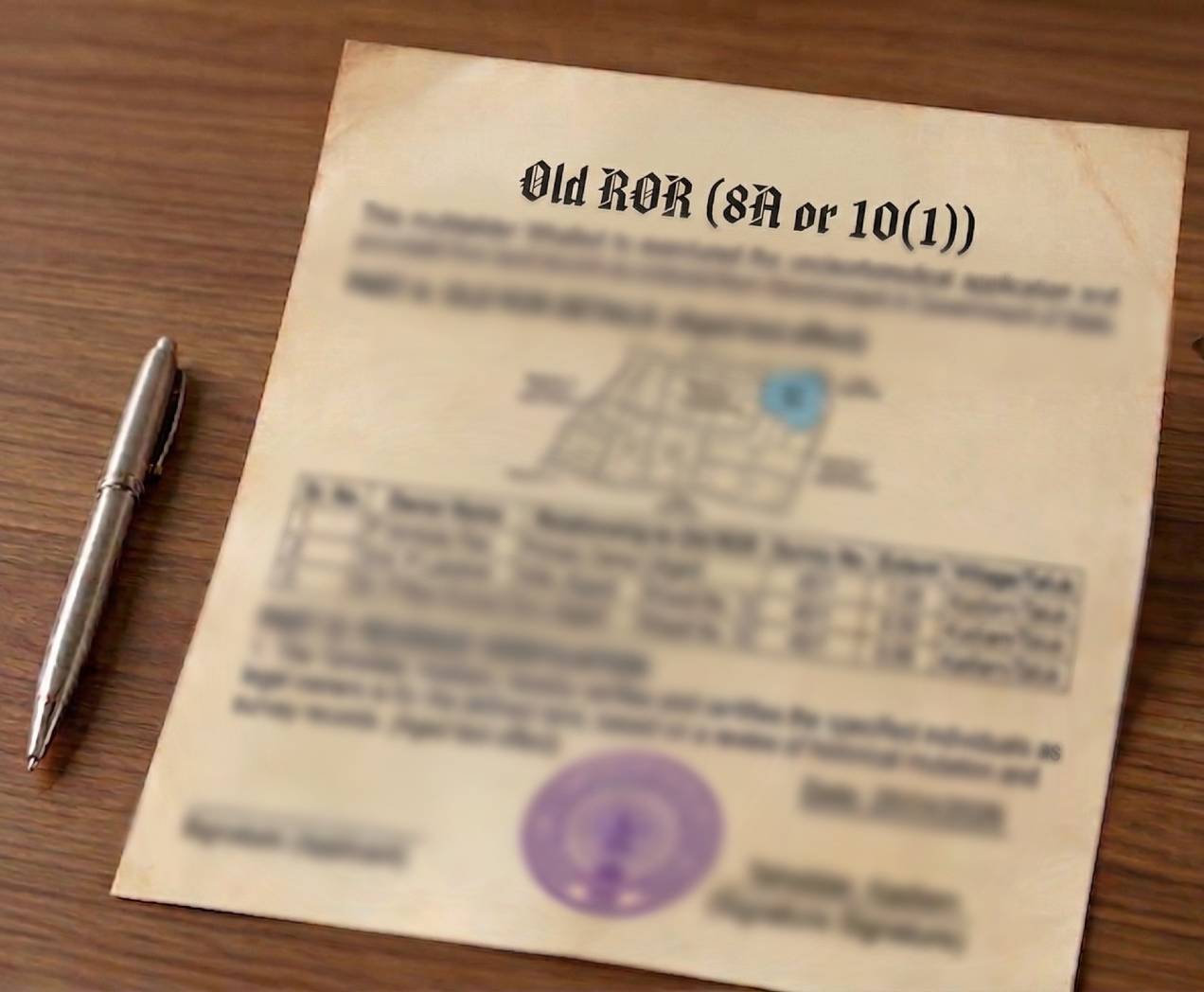 Old ROR (8A / 10(1)) Andhra Pradesh (పాత ROR) Sample Document