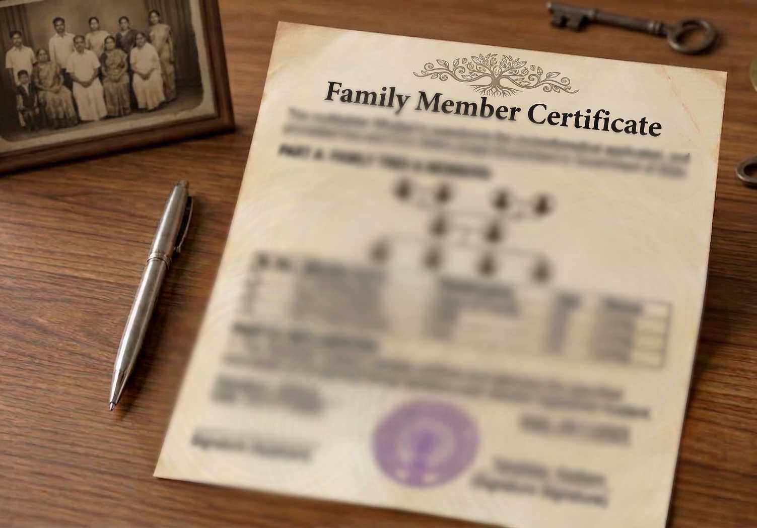 Family Member Certificate (Family Tree) Andhra Pradesh (ఫ్యామిలీ మెంబర్ సర్టిఫికేట్) Sample Document