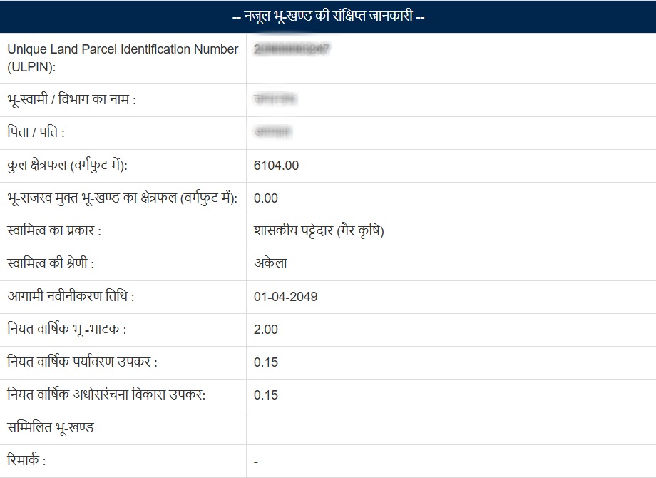 Najool Report – Chhattisgarh (सीजी नजूल रिपोर्ट) Sample Document