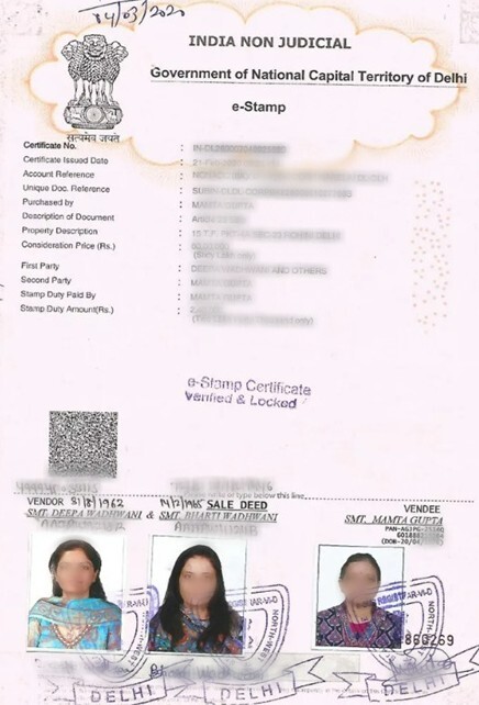 Sale Deed Delhi (सेल डीड) Sample Document
