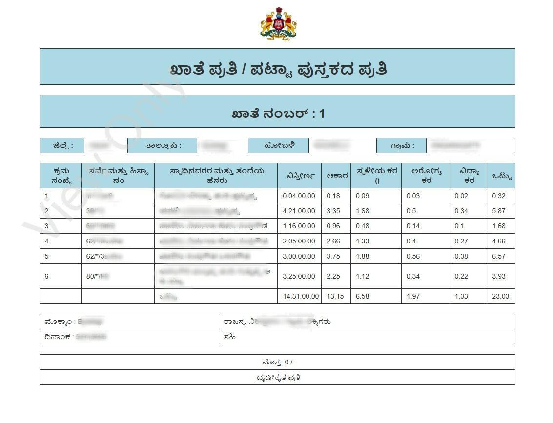 Khata Extract