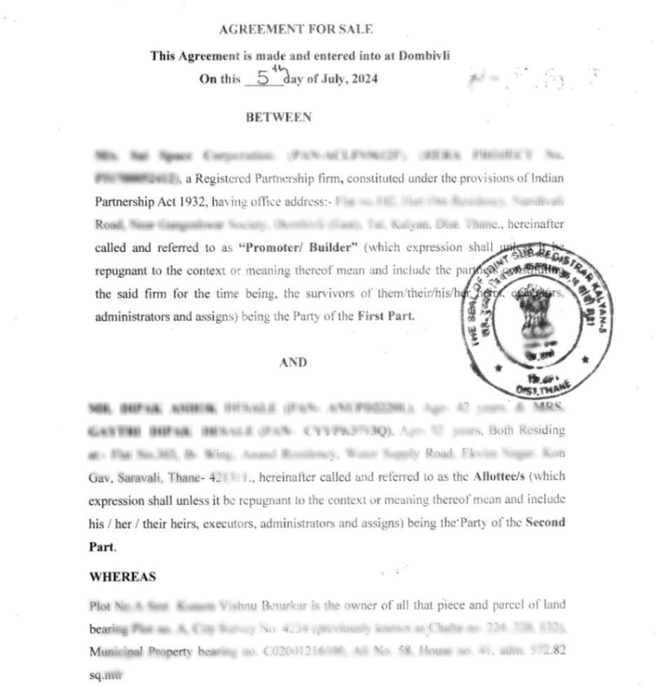 Title Deed Maharashtra (मालमत्तेचा दस्तऐवज)  Sample Document
