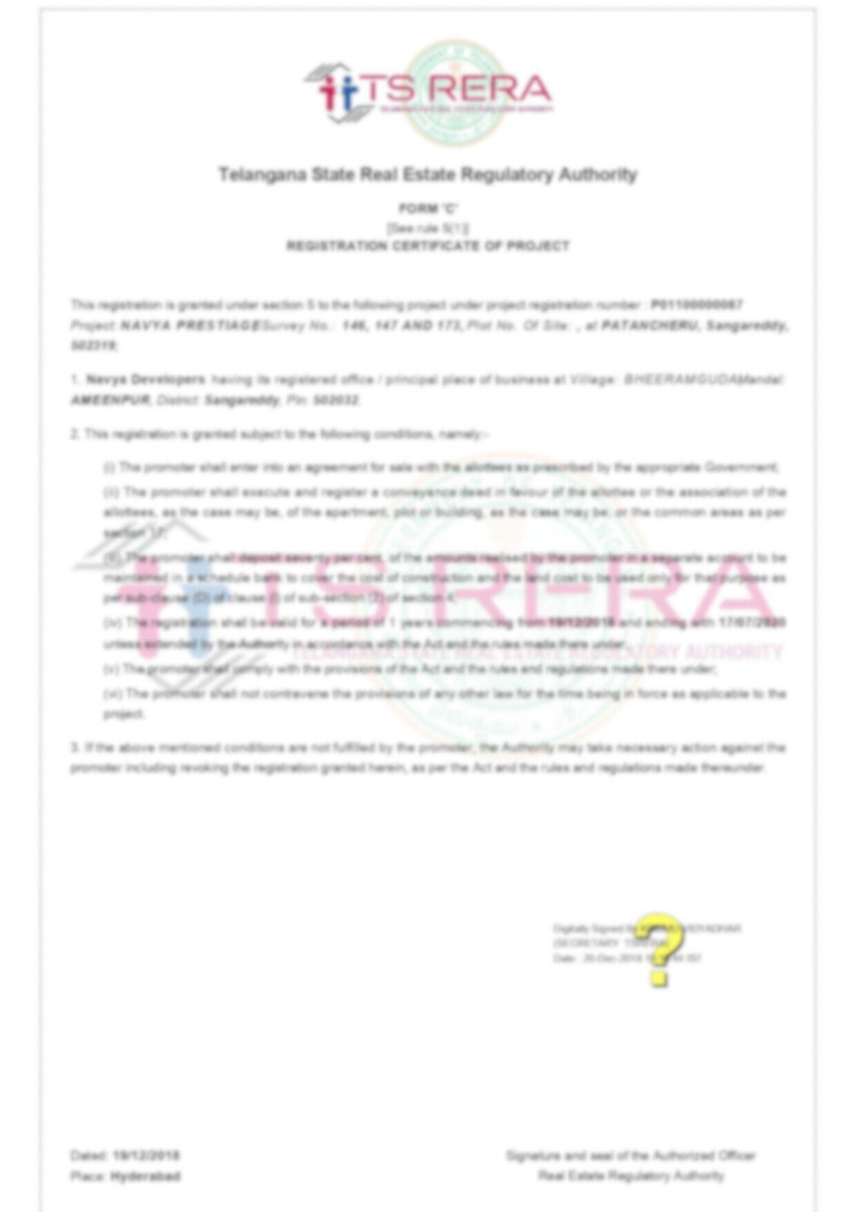 RERA Certificate