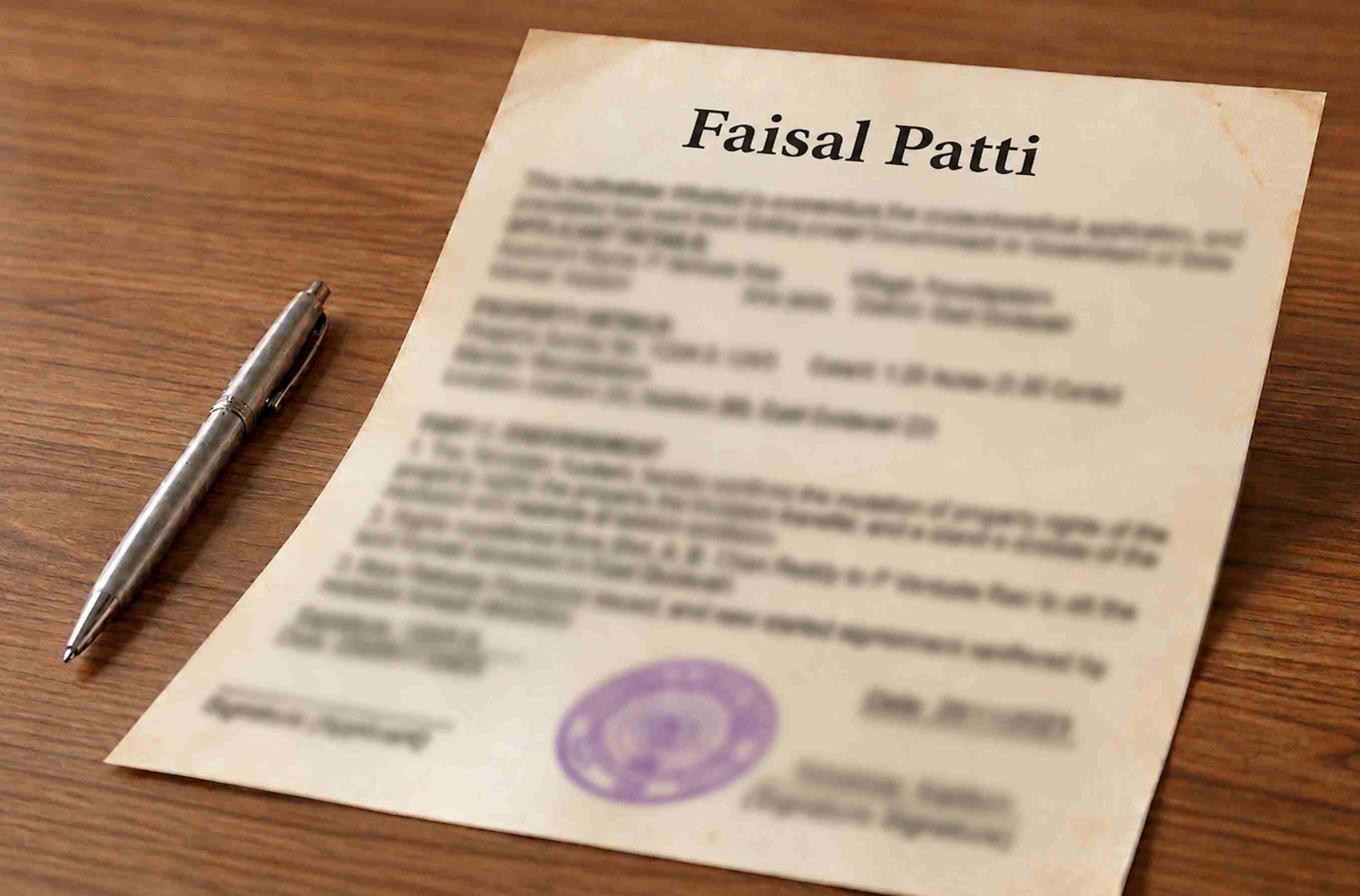 Faisal Patti in Telangana (ఫైసల్ పట్టి తెలంగాణ) Sample Document
